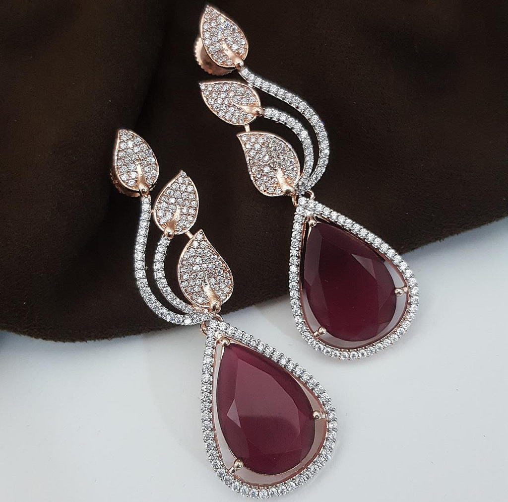 Ruby Teardrop Earrings - Heera Collection