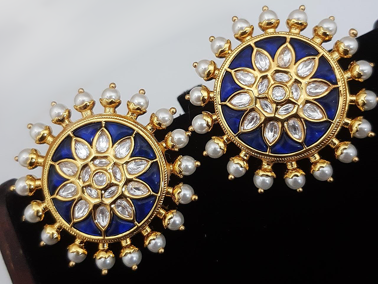 Blue Rhinestone Stud Earrings | Jewels by House of Aria-tmf.edu.vn